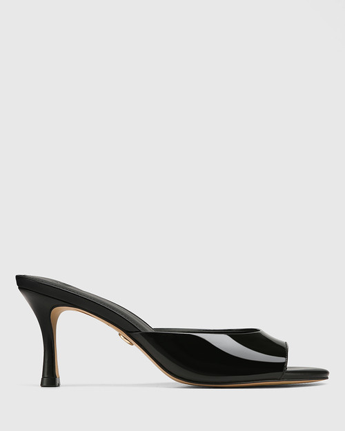 Oshea Black Patent Leather Stiletto Heel Sandal & Wittner & Wittner Shoes