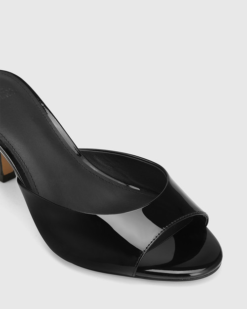 Oshea Black Patent Leather Stiletto Heel Sandal & Wittner & Wittner Shoes