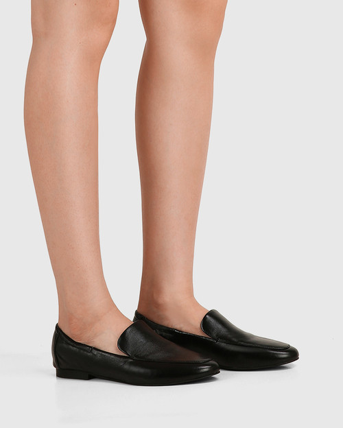 Berklee Black Leather Flat & Wittner & Wittner Shoes