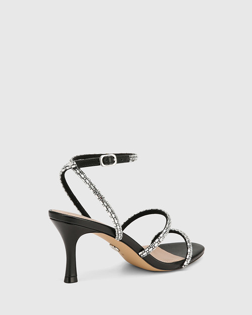 Orielle Black Leather Stiletto Heel Sandal & Wittner & Wittner Shoes