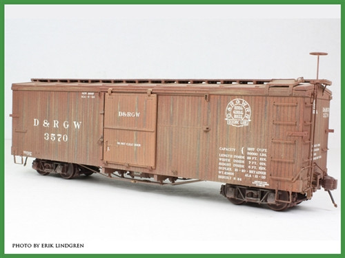 D&RGW Wheel Car 金属製　On3 On3 D&RGW 3000 Series Box Car Kit - San Juan Car Company