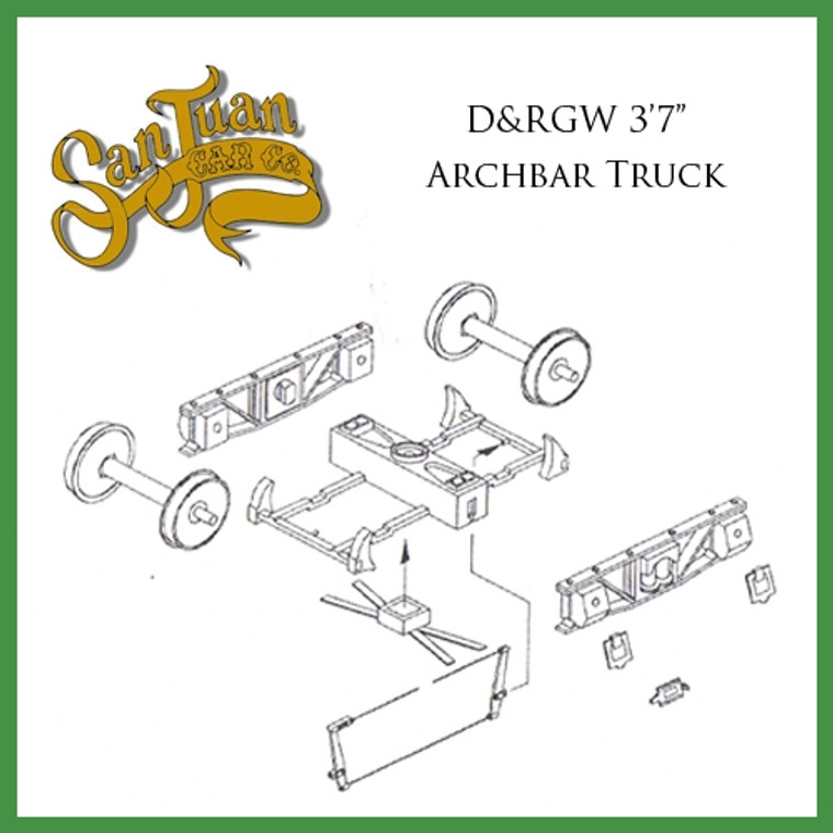 On3 D&RGW 3'7" Archbar Truck Kit Black