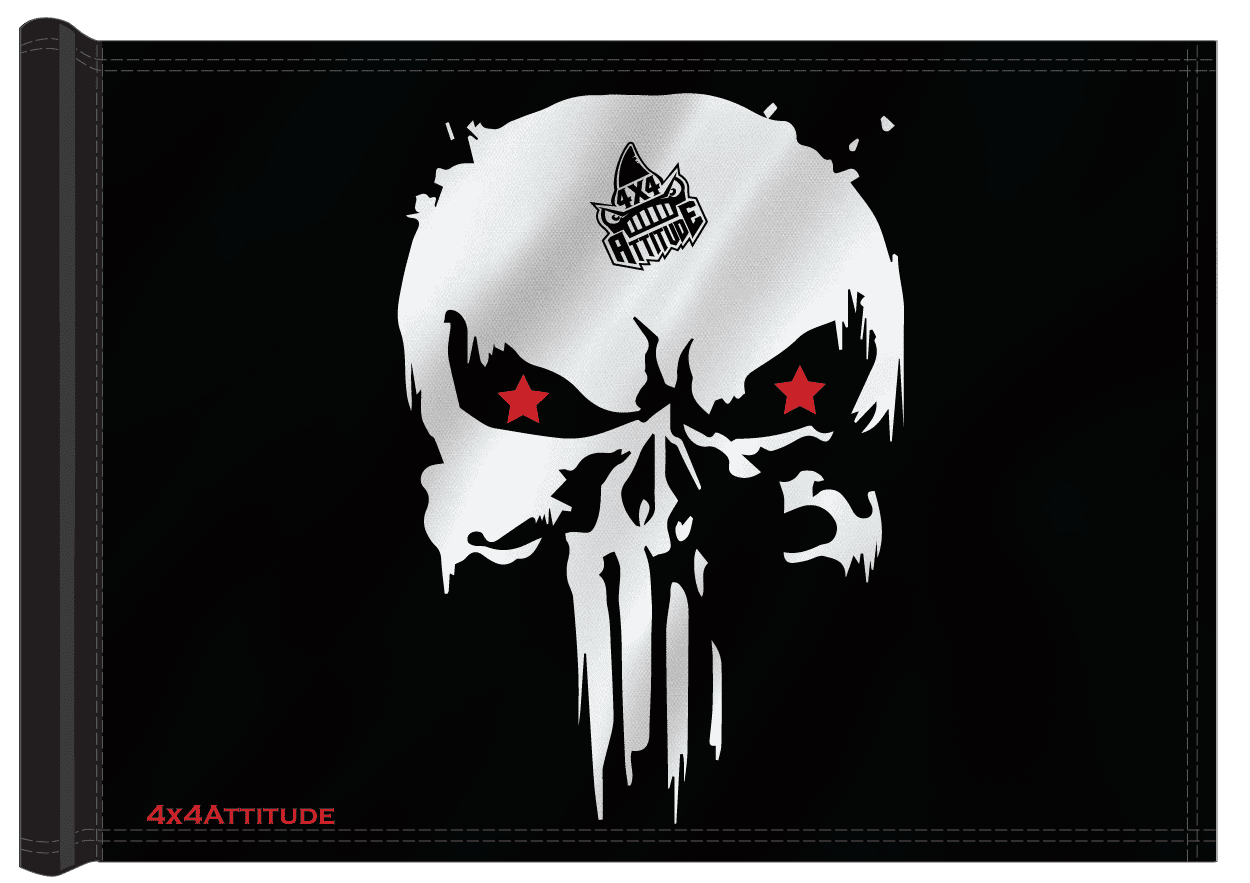 Punisher Logo + 4x4 Attitude Logo Trail Flag | 4x4Attitude