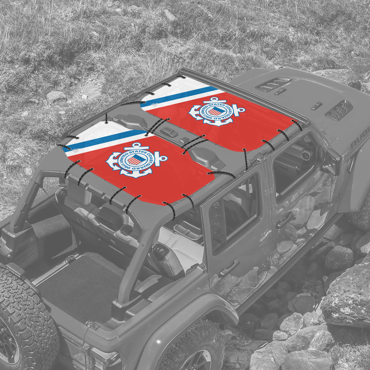 Coast Guard Red for JL 4 Door Sunshade | Sunshades for Jeeps