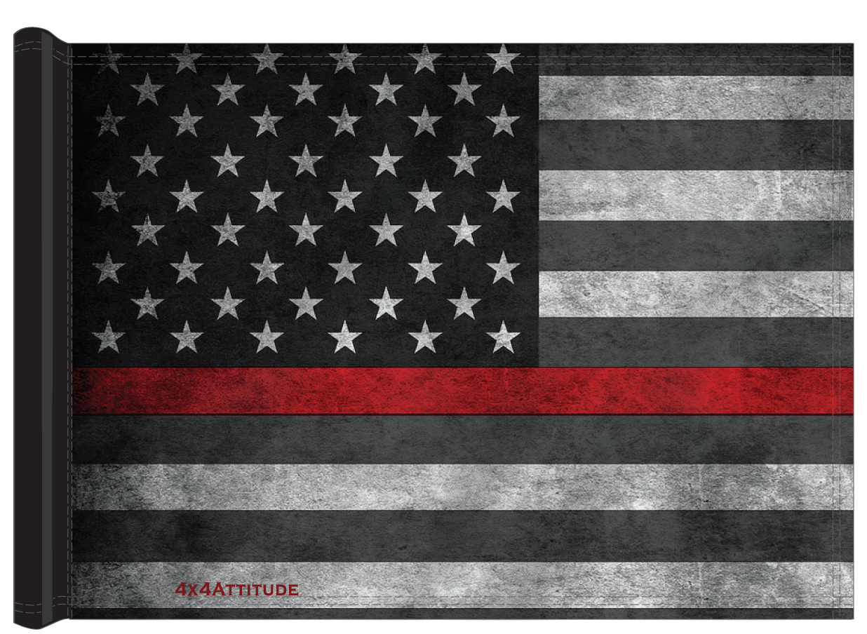 Distressed USA Red Line Trail Flag | 4x4Attitude