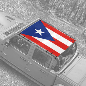 Puerto Rican Flag JT Truck Jeep Sunshade Puerto Rican Flag JT Truck Jeep Sunshade