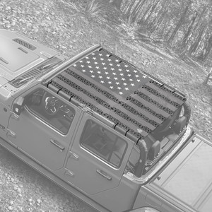 USA Flag Grey Tire Treads - JT Gladiator Sunshade USA Flag Grey Tire Treads - JT Gladiator Sunshade