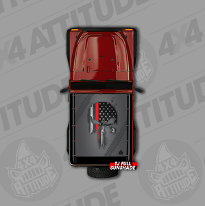 Punisher Red Line USA TJ Jeep Sunshade Punisher Red Line USA TJ Jeep Sunshade