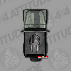 Spartan Helmet USA Grey TJ Jeep Sunshade Spartan Helmet USA Grey TJ Jeep Sunshade