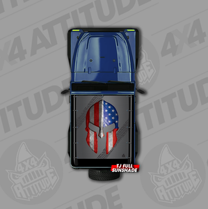 Spartan Helmet USA TJ Jeep Sunshade Spartan Helmet USA TJ Jeep Sunshade