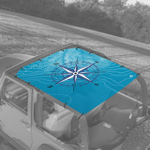 Hand-Drawn Compass Jeep JK2D Sunshade Hand-Drawn Compass Jeep JK2D Sunshade