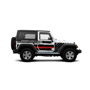 Patriot USA Distressed Red Line Action Shield™ Body Armor Full Kit - JK 2 Door Patriot USA Distressed Red Line Action Shield™ Body Armor Full Kit - JK 2 Door