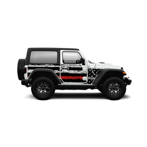 Patriot Distressed Red Line Action Shield™ Body Armor Full Kit - JL 2 Door Patriot Distressed Red Line Action Shield™ Body Armor Full Kit - JL 2 Door