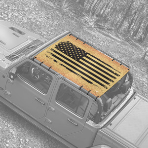 Yellow Distressed USA Flag - JT Truck Sunshade Yellow Distressed USA Flag - JT Truck Sunshade
