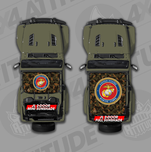 US Marines Camo JK 2 Door Jeep Sunshade US Marines Camo JK 2 Door Jeep Sunshade