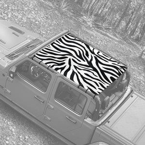 Zebra Stripes JT Gladiator Jeep Sunshade Zebra Stripes JT Gladiator Jeep Sunshade