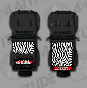 Zebra Stripes JL 2 Door Jeep Sunshade Zebra Stripes JL 2 Door Jeep Sunshade