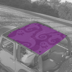 Ghostly Halloween Themed JK 2 Door Sunshade Ghostly Halloween Themed JK 2 Door Sunshade