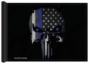 Punisher Logo USA Blue Line 4x4 Attitude Trail Flag Punisher Logo USA Blue Line 4x4 Attitude Trail Flag