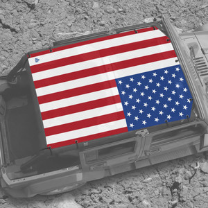 USA Red White Blue - JK 4 Door Full Sunshade USA Red White Blue - JK 4 Door Full Sunshade