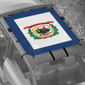 West Virginia Flag Sunshade for 2 Door Ford Bronco West Virginia Flag Sunshade for 2 Door Ford Bronco