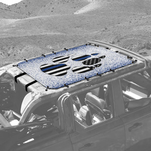 Blue Line Paw Sunshade for 4 Door Ford Bronco Blue Line Paw Sunshade for 4 Door Ford Bronco