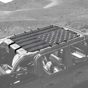 US Flag Grey Tire Treads Sunshade for 4 Door Ford Bronco US Flag Grey Tire Treads Sunshade for 4 Door Ford Bronco