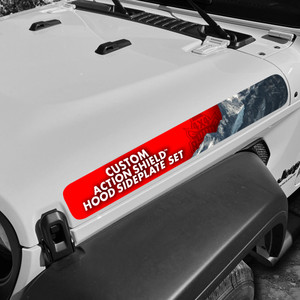 Custom Action Shield™ Hood Sideplate Decal Set (FITS JL & GLADIATOR MODEL HOODS) Custom Action Shield™ Hood Sideplate Decal Set (FITS JL & GLADIATOR MODEL HOODS)