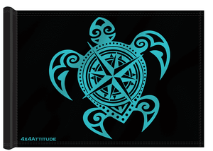 Compass Turtle 4x4 Attitude Trail Flag sea turtle teal Compass Turtle 4x4 Attitude Trail Flag sea turtle teal
