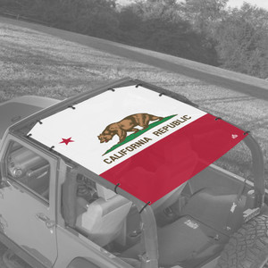 California State Flag JK 2 Door Jeep Sunshade California State Flag JK 2 Door Jeep Sunshade