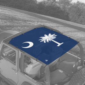 South Carolina State Flag JK 2 Door Jeep Sunshade South Carolina State Flag JK 2 Door Jeep Sunshade