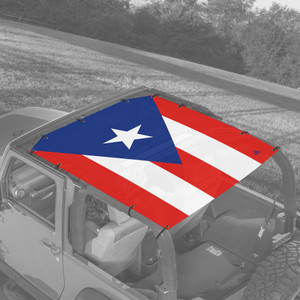 Puerto Rican Flag JK 2 Door Jeep Sunshade Puerto Rican Flag JK 2 Door Jeep Sunshade