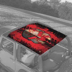Spartan Helmet Red & Gold JK 2 Door Jeep Sunshade Spartan Helmet Red & Gold JK 2 Door Jeep Sunshade