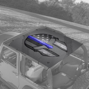 Spartan Helmet Blue Line USA JK 2 Door Jeep Sunshade Spartan Helmet Blue Line USA JK 2 Door Jeep Sunshade