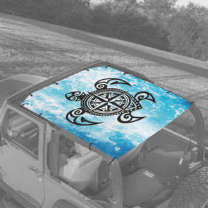 Tribal Turtle Black JK 2 Door Jeep Sunshade Tribal Turtle Black JK 2 Door Jeep Sunshade