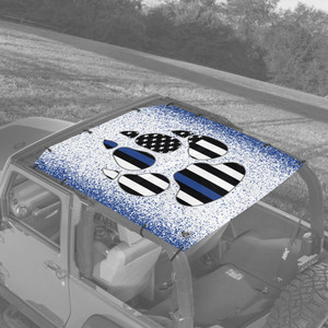 Blue Line Paw JK 2 Door Jeep Sunshade Blue Line Paw JK 2 Door Jeep Sunshade