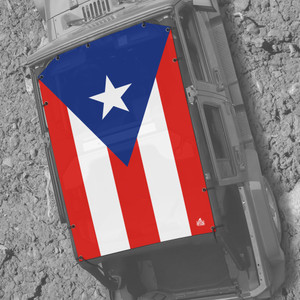 Puerto Rican Flag JK 4 Door Jeep Sunshade Puerto Rican Flag JK 4 Door Jeep Sunshade
