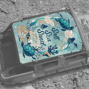 Salt Sea Sand JK 4 Door Jeep Full Sunshade Salt Sea Sand JK 4 Door Jeep Full Sunshade