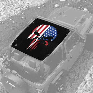 Punisher USA JL 2 Door Jeep Sunshade Punisher USA JL 2 Door Jeep Sunshade