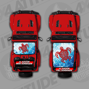Tribal Turtle Red JL 2 Door Jeep Sunshade Tribal Turtle Red JL 2 Door Jeep Sunshade