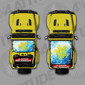 Tribal Turtle Yellow JL 2 Door Jeep Sunshade Tribal Turtle Yellow JL 2 Door Jeep Sunshade