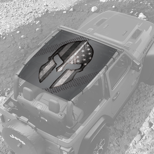 Spartan Helmet Grey USA JL 2 Door Jeep Sunshade