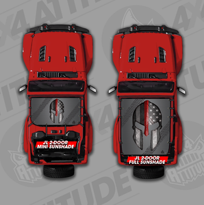 Spartan Helmet Red Line USA JL 2 Door Jeep Sunshade Spartan Helmet Red Line USA JL 2 Door Jeep Sunshade