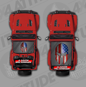 Spartan Helmet USA JL 2 Door Jeep Sunshade Spartan Helmet USA JL 2 Door Jeep Sunshade