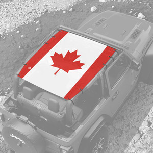 Canadian Flag JL 2 Door Jeep Full Sunshade Canadian Flag JL 2 Door Jeep Full Sunshade