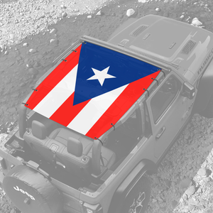 Puerto Rican Flag JL 2 Door Jeep Sunshade