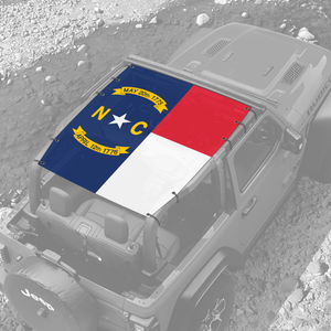 North Carolina State Flag JL 2 Door Jeep Sunshade