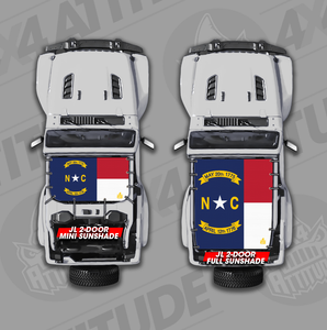North Carolina State Flag JL 2 Door Jeep Sunshade North Carolina State Flag JL 2 Door Jeep Sunshade