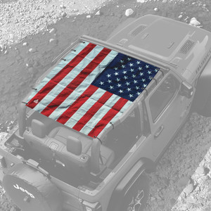 US Flag Live JL 2 Door Jeep Full Cover Sunshade US Flag Live JL 2 Door Jeep Full Cover Sunshade