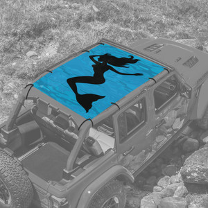 Mermaid Silhouette - JL 4 Door Jeep Full Sunshade Mermaid Silhouette - JL 4 Door Jeep Full Sunshade